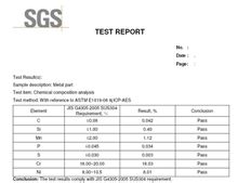 304不锈钢的SGS报告